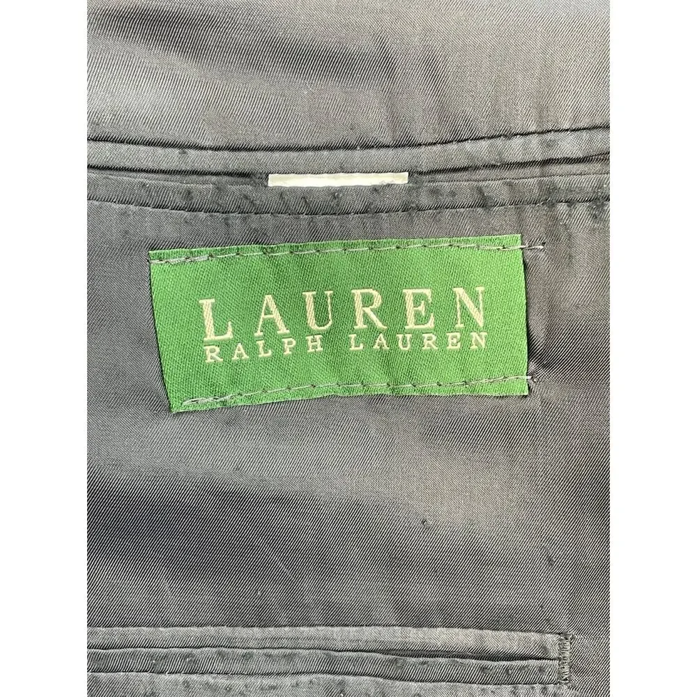 Lauren Ralph Lauren Blazer Mens 44L Black 100% Wool 2-Button Single Breast Lined